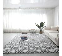 KRXSOBNV, Tapis antidérapant Moderne Doux à Poils Longs, décoratif, Lavable, Long en Peluche, for Chambre Coucher | Salle Manger Chambre Décor la Maison ，Tapis(White Square,200 * 300)