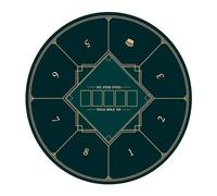 KRXSOBNV, Tapis de Poker Rond Portable for Texas Holdem, Plateau Table Pliable for 8 Joueurs avec Tapis imprimé Art déco,Tapis de Poker(Green,S)