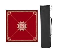 KRXSOBNV, Tapis de Table Mahjong Jeu, Tapis carré épaissi, antidérapant avec réduction du Bruit, for Jeux Cartes Poker, société, tuiles,Tapis de Poker(Red,90x90cm (35.43x35.43in))