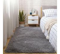KRXSOBNV, Tapis décoratif de salon | longs en peluche lavables, doux au toucher, ne perdant pas leurs poils, denses, idéaux for le , la chambre à coucher, bébé et d'enfant ，Tapis(Silver Gray,80*160cm)