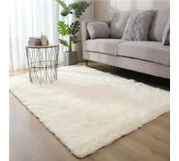 KRXSOBNV, Tapis Salon Chambre Ne Perte Pas Lavable Longs en Peluche Décorative Doux De d'enfants for Salle À Manger ，Tapis(Cream Color,140x200)