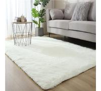 KRXSOBNV, Tapis Salon Chambre Ne Perte Pas Lavable Longs en Peluche Décorative Doux De d'enfants for Salle À Manger ，Tapis(Off White,160x230)