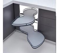 KRXSOBNV, Tiroir Coulissant d'angle Aveugle d'armoire de Cuisine for armoires de 900 mm à 1000 mm, unité d'angle Aveugle de Cuisine, Double étagère rotative, Chaque Plateau pivote indépendamment,Orga