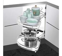 KRXSOBNV, Tiroir télescopique de rénovation d'armoire, système de Verrouillage Silencieux réglable en Hauteur de carrousel d'armoire d'angle de Cuisine Ouvert à Gauche,Organisateur de Coin de Cuisine