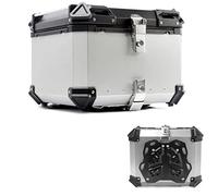 KRXSOBNV, Top Case Moto 28L 36L 45L 55L 65L 80L100L Coffre supérieur Moto Coffre Bagages en Aluminium avec poignée,Support de Coffre de Moto(Silver,36L)