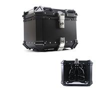 KRXSOBNV, Top Case Moto 28L 36L 45L 55L 65L 80L100L Coffre supérieur Moto Coffre Bagages en Aluminium avec poignée,Support de Coffre de Moto(Black,45L)