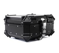 KRXSOBNV, Top Case Moto Aluminium 100L 80L 65L 55L 45L 36L 28L Moto Tour Queue boîte Coffre Bagages boîte supérieure Peut Stocker Casque,Support de Coffre de Moto(Black,36L)