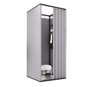 KRXSOBNV, Vestiaire carré en métal avec Rideau d'ombrage, Magasin de vêtements for vestiaire, Center Commercial, Dressing ,Cabine d'essayage(85x85x200cm,D)