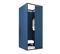 KRXSOBNV, Vestiaire carré en métal avec Rideau d'ombrage, Magasin de vêtements for vestiaire, Center Commercial, Dressing ,Cabine d'essayage(100x100x200cm,B)