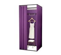 KRXSOBNV, Vestiaire carré en métal avec Rideau d'ombrage, vestiaire Mobile, Magasin de vêtements temporaire, Dressing Simple et détaché ,Cabine d'essayage(A,85x85x200cm)