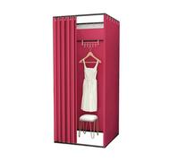 KRXSOBNV, Vestiaire carré en métal avec Rideau d'ombrage, vestiaire Mobile, Magasin de vêtements temporaire, Dressing Simple et détaché ，Cabine d'essayage(B,100x100x200cm)