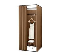 KRXSOBNV, Vestiaire carré en métal avec Rideau d'ombrage, vestiaire Mobile, Magasin de vêtements temporaire, Dressing Simple et détaché ,Cabine d'essayage(F,100x100x200cm)
