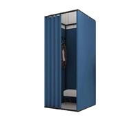KRXSOBNV, Vestiaire carré Mobile avec Rideau d'ombrage et Dressing, vestiaire Portable Simple en métal ,Cabine d'essayage(C,100X100X200CM)