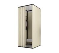 KRXSOBNV, Vestiaire carré Mobile avec Rideau d'ombrage et Dressing, vestiaire Portable Simple en métal ，Cabine d'essayage(F,100X100X200CM)