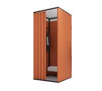 KRXSOBNV, Vestiaire carré Mobile avec Rideau d'ombrage et Dressing, vestiaire Portable Simple en métal ，Cabine d'essayage(I,85X85X200CM)