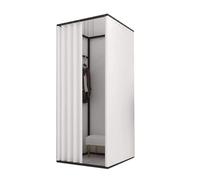 KRXSOBNV, Vestiaire carré Mobile avec Rideau d'ombrage et Dressing, vestiaire Portable Simple en métal ,Cabine d'essayage(B,100X100X200CM)