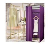 KRXSOBNV, Vestiaire Debout avec Rideaux d'ombrage, vestiaire Simple temporaire Portable for Magasin de vêtements, Centre Commercial et Bureau ,Cabine d'essayage(Purple,100x100x200cm)