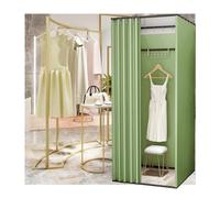 KRXSOBNV, Vestiaire Debout avec Rideaux d'ombrage, vestiaire Simple temporaire Portable for Magasin de vêtements, Centre Commercial et Bureau ,Cabine d'essayage(Green,100x100x200cm)