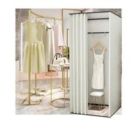 KRXSOBNV, Vestiaire Debout avec Rideaux d'ombrage, vestiaire Simple temporaire Portable for Magasin de vêtements, Centre Commercial et Bureau ,Cabine d'essayage(White,85x85x200cm)