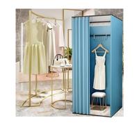 KRXSOBNV, Vestiaire Debout avec Rideaux d'ombrage, vestiaire Simple temporaire Portable for Magasin de vêtements, Centre Commercial et Bureau ,Cabine d'essayage(Blue,85x85x200cm)