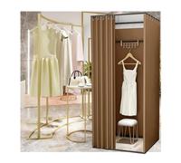 KRXSOBNV, Vestiaire Debout avec Rideaux d'ombrage, vestiaire Simple temporaire Portable for Magasin de vêtements, Centre Commercial et Bureau ,Cabine d'essayage(Brown,85x85x200cm)