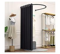 KRXSOBNV, Vestiaire, il Peut déplacer Le présentoir Portable, Tente de confidentialité, Magasin de vêtements, Salle d'essayage, Tige en Forme de U ,Cabine d'essayage(Black,100x95cm)