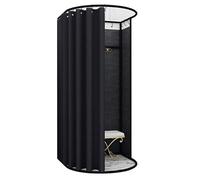 KRXSOBNV, Vestiaire Portable à Cadre métallique, vestiaire avec Grand Espace, Tente privée, vestiaire, Magasin de vêtements, Salle d'essayage ,Cabine d'essayage(Black,95x100x200cm)