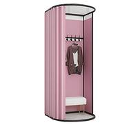 KRXSOBNV, Vestiaire, Tente de confidentialité avec étagère d'affichage sur Rail Amovible, for centres commerciaux, Bureaux, avec Crochets ,Cabine d'essayage(Pink,85x80x200cm)