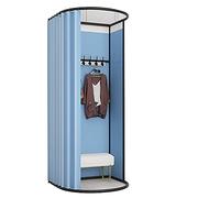 KRXSOBNV, Vestiaire, Tente de confidentialité avec étagère d'affichage sur Rail Amovible, for centres commerciaux, Bureaux, avec Crochets ,Cabine d'essayage(Blue,100x95x200cm)