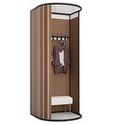 KRXSOBNV, Vestiaire, Tente de confidentialité avec étagère d'affichage sur Rail Amovible, for centres commerciaux, Bureaux, avec Crochets ,Cabine d'essayage(Brown,100x95x200cm)