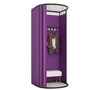 KRXSOBNV, Vestiaire, Tente de confidentialité avec étagère d'affichage sur Rail Amovible, for centres commerciaux, Bureaux, avec Crochets ,Cabine d'essayage(Purple,85x80x200cm)