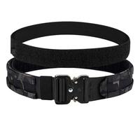 KRYDEX GEAR Ceinture tactique molle à libération rapide, 4,6 cm extérieur, 3,5 cm intérieur, boucle métal résistante laser-cut, MCBK, S