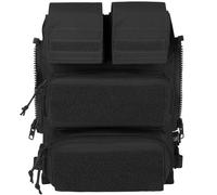 KRYDEX GEAR Sac à dos tactique modulaire zippé pour gilet JPC2.0 CPC AVS Zipper Molle panneau arrière, Noir, L, Tactique