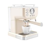 Krylen Machine à expresso avec mousseur à lait blanche en polypropylène de qualité supérieure - 1050 W - Grande absorption d'eau - Chauffage confortable des tasses pour un café aromatique domestique