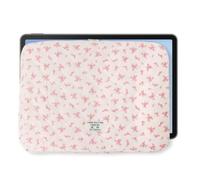Kryloris Housse pour ordinateur portable 14" Rose avec motif floral Housse pour ordinateur portable env. 36 x 26,5 cm avec intérieur en coton doux pour ordinateur portable, tablette, bureau, étude