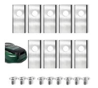 Kryloris Lot de 9 lames de rechange pour robot tondeuse Parkside PMRA PMRDA avec vis, lames de rechange en acier inoxydable pour remplacer les lames usées