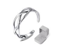 KRYMSON 1 bague réglable, livrée avec boîte à bijoux grise, bagues vintage, bagues pour femme, bijoux en argent, bagues unisexes, cadeaux de vacances