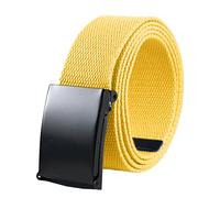 KRYMSON 1 ceinture en tricot jaune, ceinture prolongée de 140 cm, ceinture de golf pour homme, ceinture en toile, ceinture unie simple, jaune, 3.8*140cm