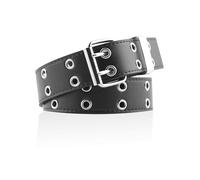 KRYMSON 1 ceinture noire à rivets pour femme - Ceinture à paillettes réglable - Accessoire de mode - Convient pour pantalons en cuir, jeans, robes (110 x 3,3 cm), Noir , 110 * 3,3 cm