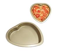 KRYMSON 1 moule à pizza en forme de cœur, anti-adhésif, en forme de cœur, 20,3 cm, pour gâteau d'amour, gâteau (or rose)