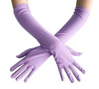 KRYMSON 1 paire de gants en satin, longs coudes, torsadés, en velours, gants d'opéra pour femme, haute mode, gants d'opéra et de fête pour femme (violet)