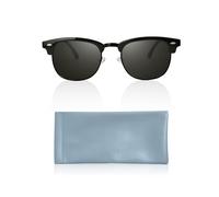 KRYMSON 1 paire de lunettes de soleil demi-lune + 1 poche à lunettes, lunettes de soleil demi-lune rétro avec rivets de voyage, lunettes de soleil polarisées, lunettes de soleil aviateur, lunettes de