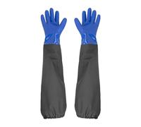 KRYMSON 1 pièce Gants en caoutchouc imperméables Gants de nettoyage en caoutchouc Gants isolés imperméables à manches extra longues Unisexe Convient pour le jardinage, les étangs (bleu)