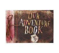KRYMSON 1 pièce lanière avec texte en relief - Notre livre d'aventure - Album photo personnalisé - Design vintage - Cadeau souvenir pour couples et amis