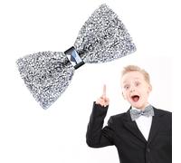 KRYMSON 1 Pièce Noeud Papillon En Cristal, Noeud Papillon à Paillettes Argentées, Réglable, Pour Hommes, à Paillettes Scintillantes