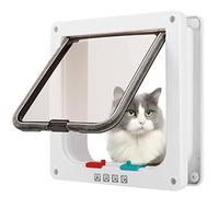KRYMSON 1 porte pour animal de compagnie, porte simple pour chien et chat, direction de l'interrupteur contrôlable, convient pour les panneaux de porte intérieure, les fenêtres et les murs (blanc)