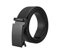 KRYMSON Ceinture Sans Trous Pour Homme - Cuir Noir Avec Boucle Automatique - Réglable Pour Costume