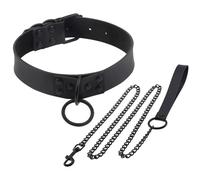 KRYMSON Collier en Cuir Noir, Cosplay, Style Sombre, Réglable, Pour Fêtes