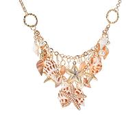 KRYMSON Collier océan 1 pièce avec 1 bracelet en coquillage étoile de mer Accessoires de voyage à la plage pour femmes, ensemble d'accessoires de vêtements en étoile de mer