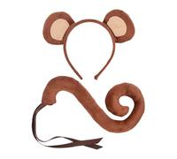 KRYMSON Costume de singe 1 pièce - Bandeau de singe - Queue de singe - Costume d'animal - Ensemble de cosplay pour enfants et adultes - Costume d'animal - Costume d'Halloween